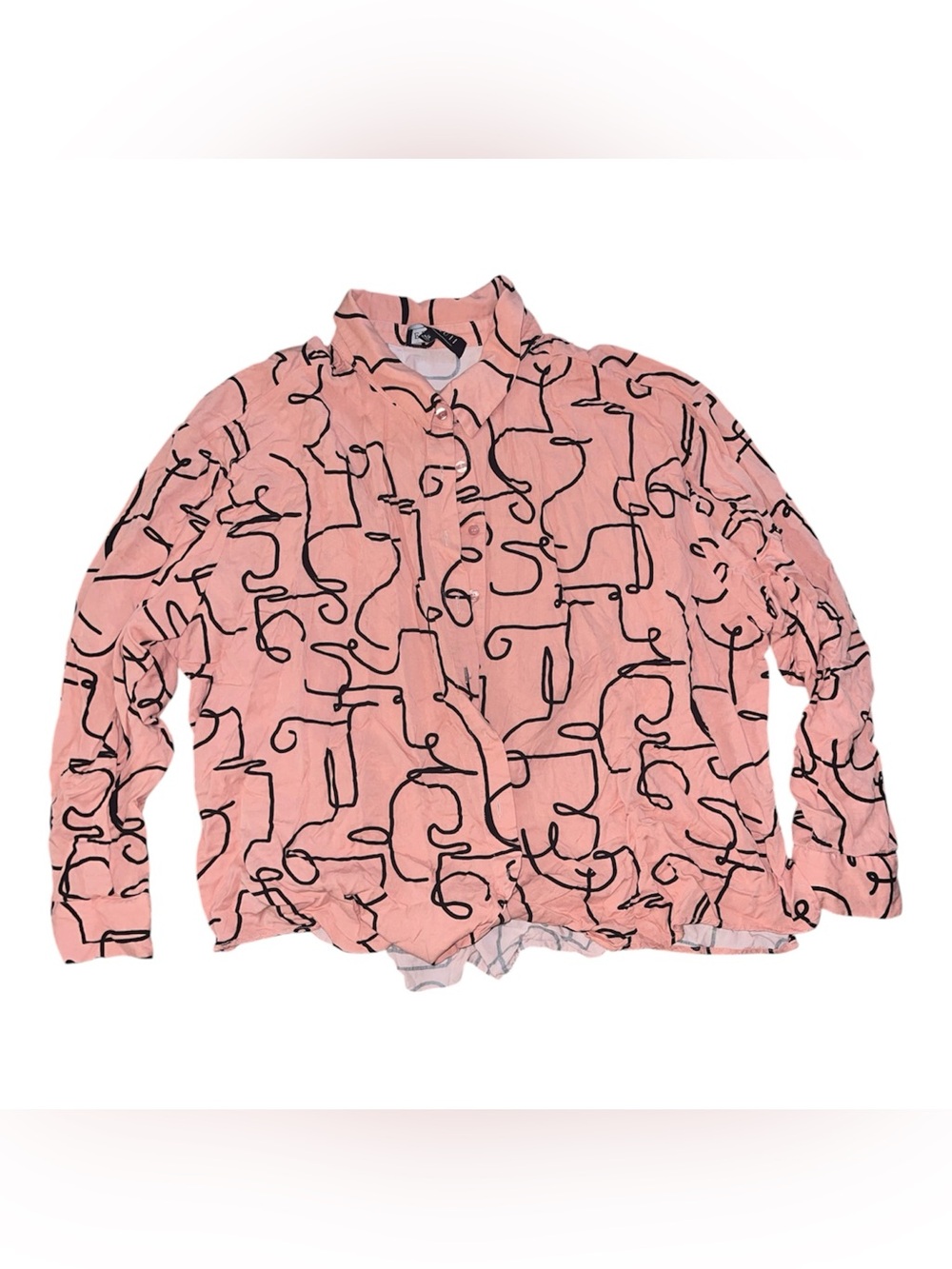 Eloquii Abstract Squiggle Print Shirt